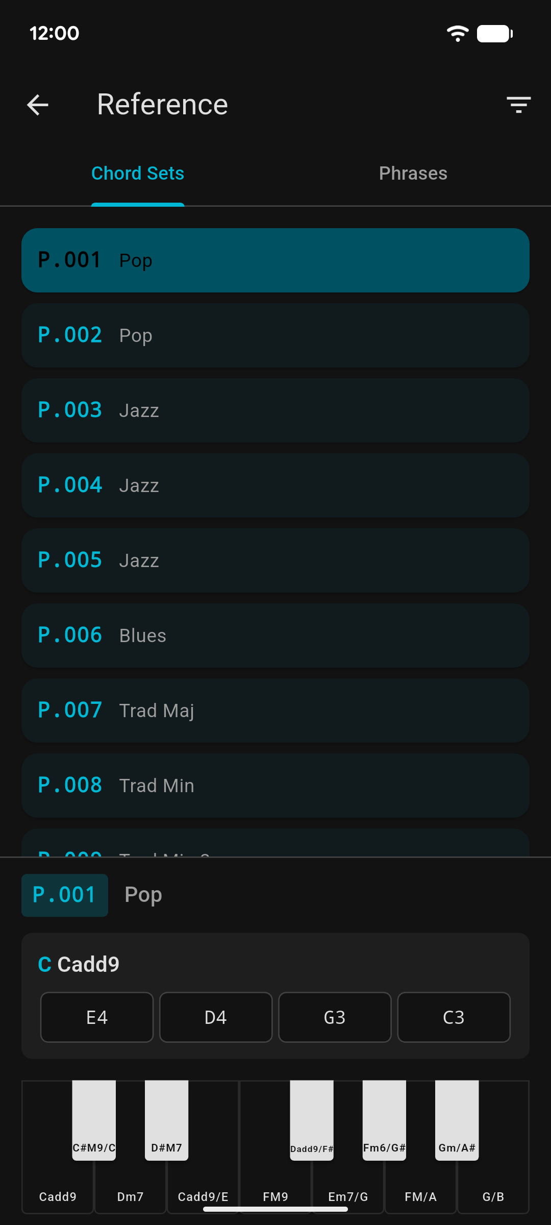 Chord sets
